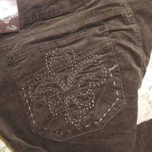 NWT dark gray straight leg plus corduroy